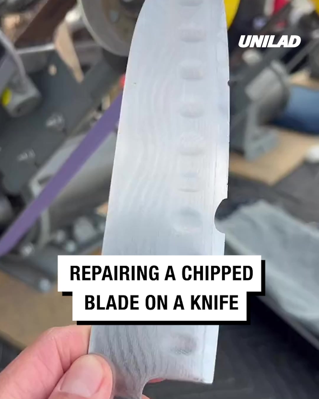LADbible Video hub Repairing a chipped blade on a knife