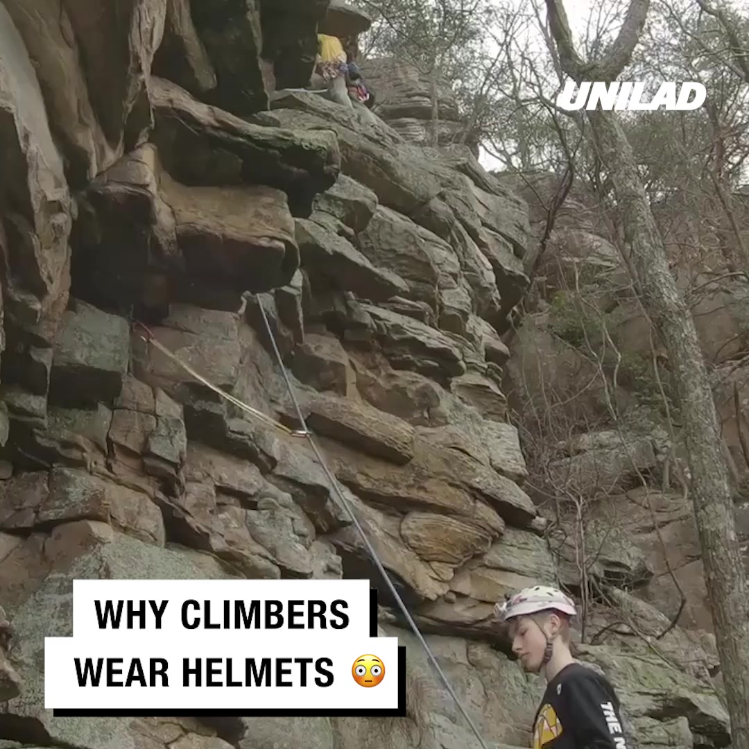 LADbible Video hub This is why climbers wear helmets
